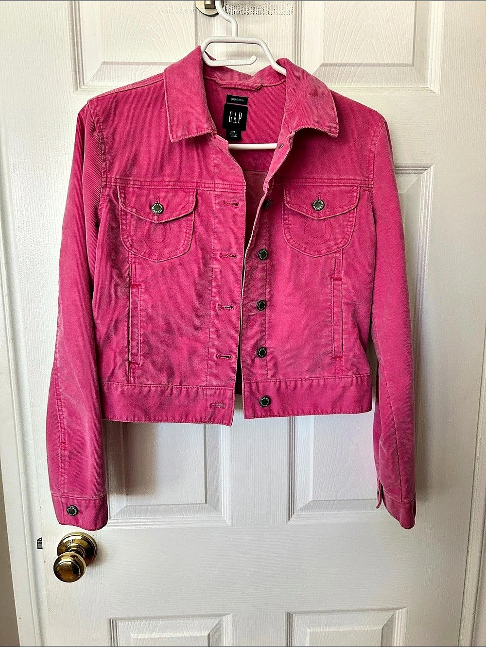 Gap Pink Corduroy Cropped Jacket Size Small Like New